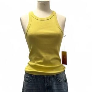 NWT Mother Move It The Chin Up tank top in color canary yellow (size S) 220